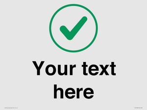 Custom plain background, green tick in circle sign